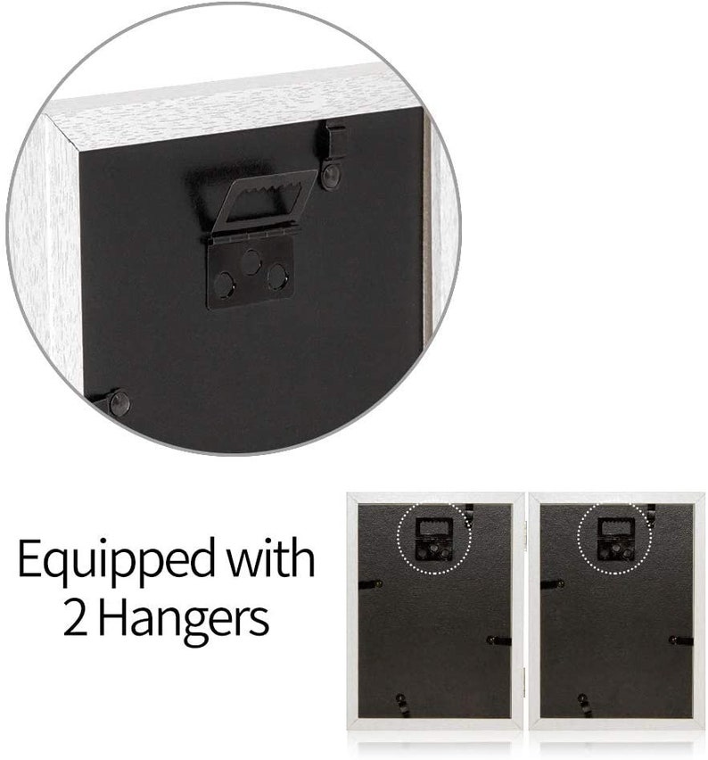 Double Picture Frame 5x7 White Wooden Hinged Photo Frames Etsy