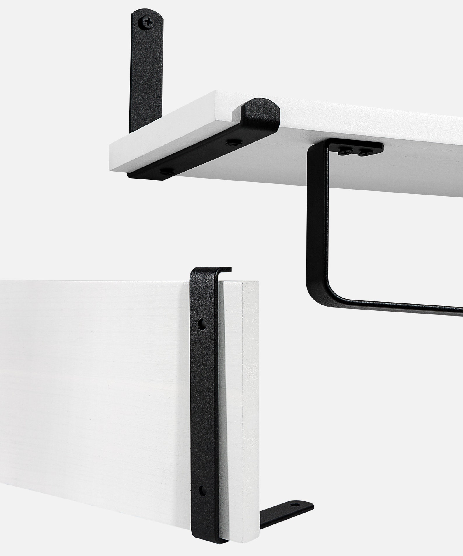 White Floating Shelves With Towel Holder Modern Wall Mounted Etsy