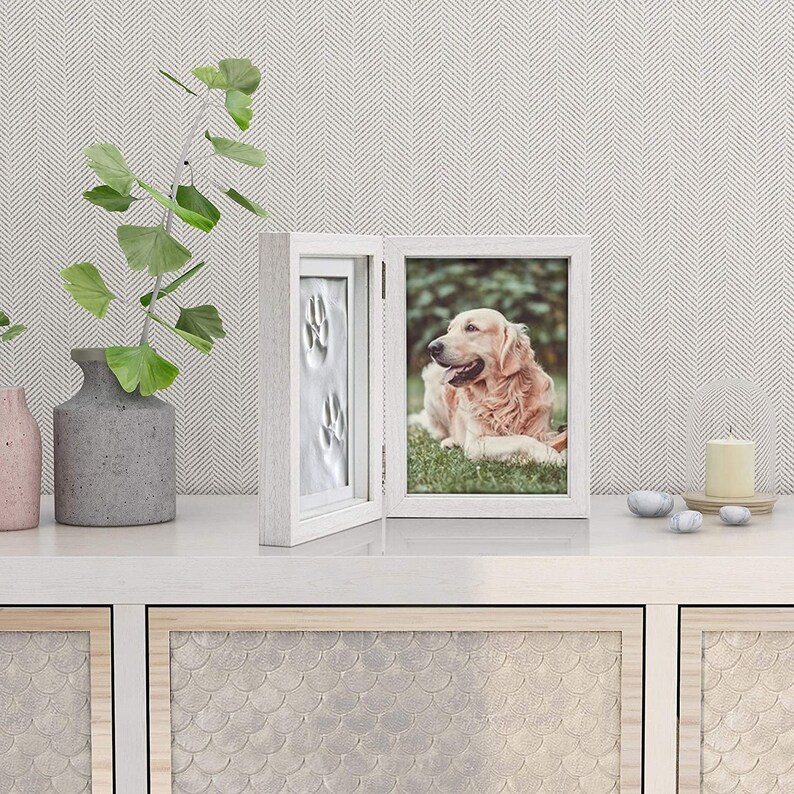 Double Picture Frame 5x7 White Wooden Hinged Photo Frames Etsy