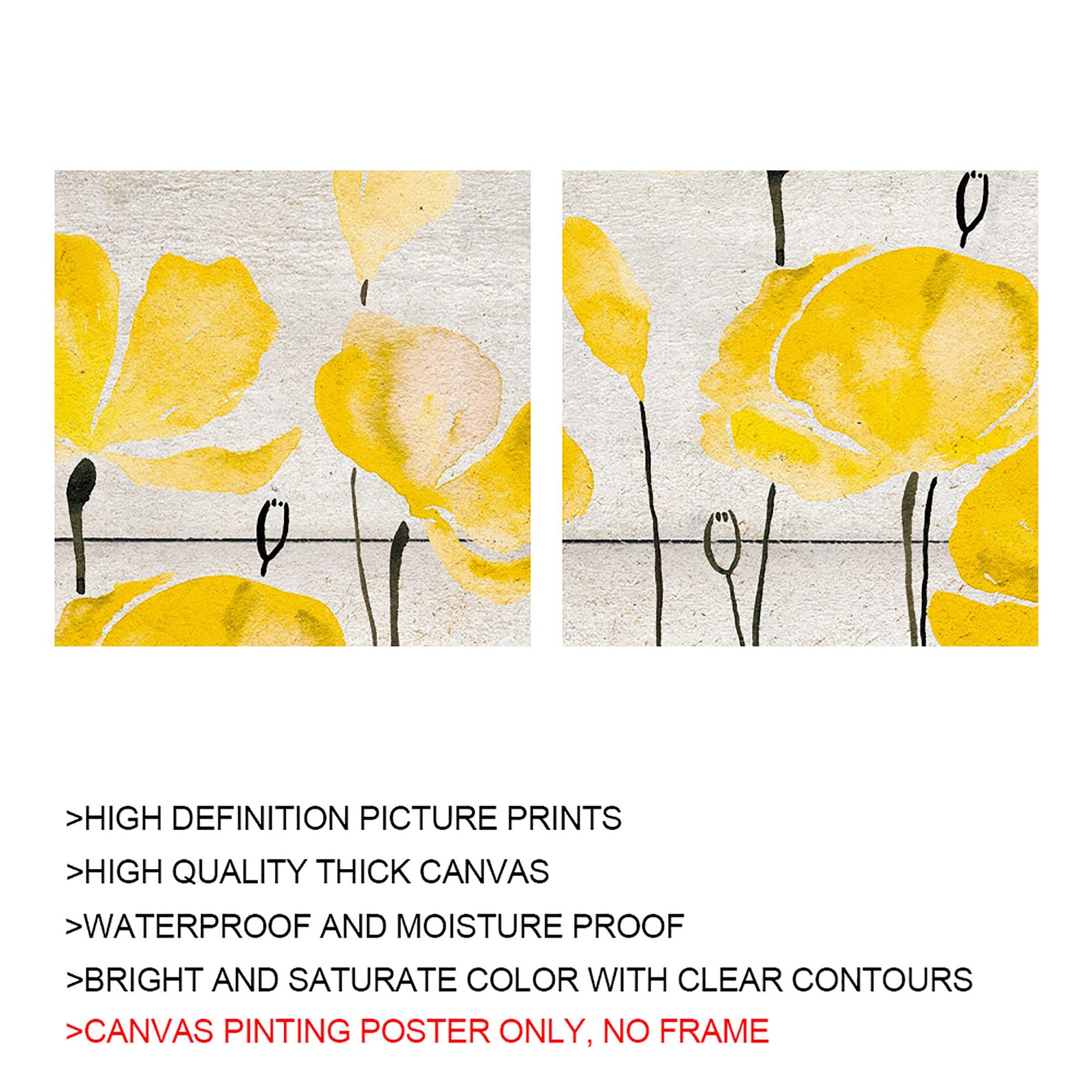 Yellow Wall Art Bedroom Farmhouse Artwork Flower Rustic Etsy