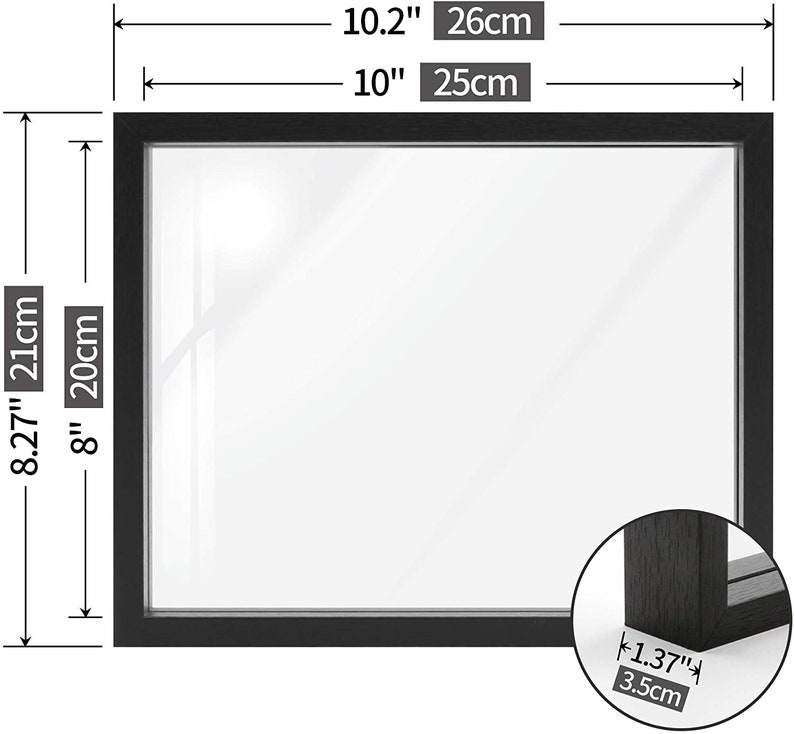 Glass Picture Frame 8X10 Floating Photo Frames Double Glass Etsy