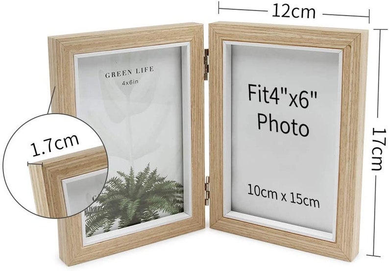 Double Picture Frame 4x6 Rustic Wood Hinged Photo Frames for Etsy