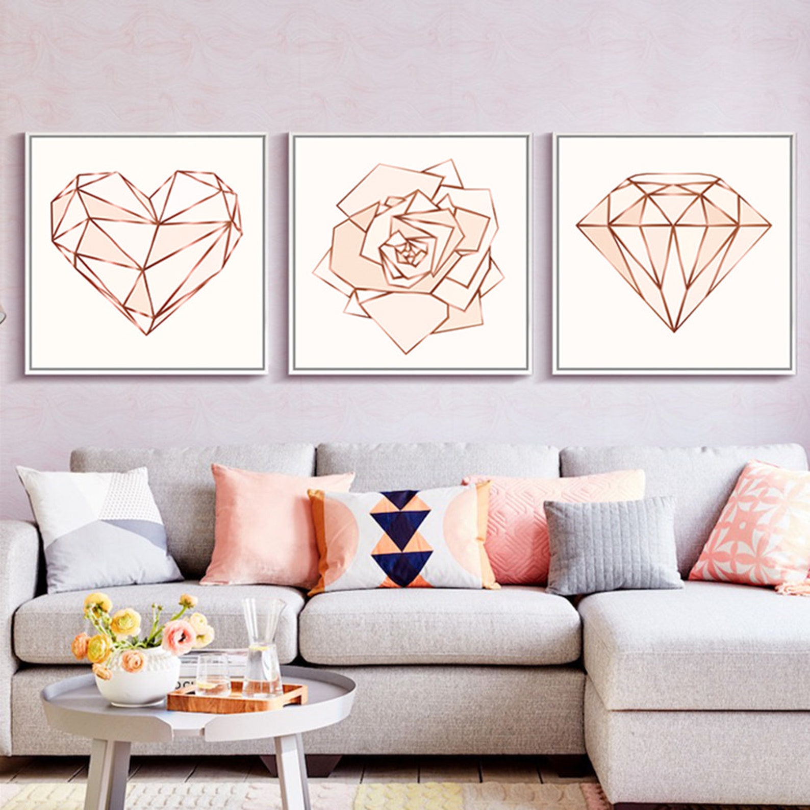 Sumgar Rose Gold Wall Art Bathroom Decor Girls Bedroom Wall - Etsy