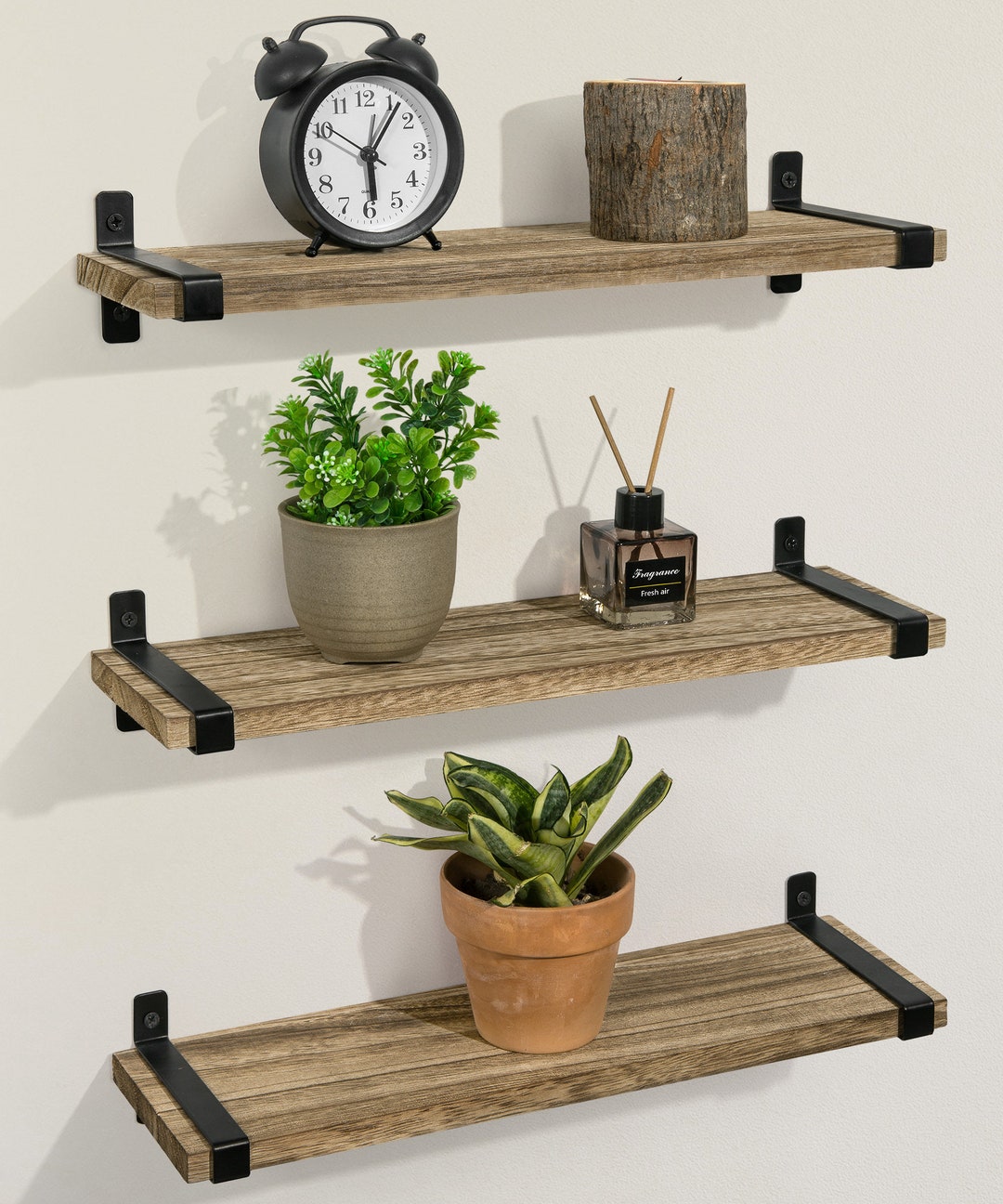 Rustic Farmhouse Wood Floating Shelves Wall Mounted Wall Etsy