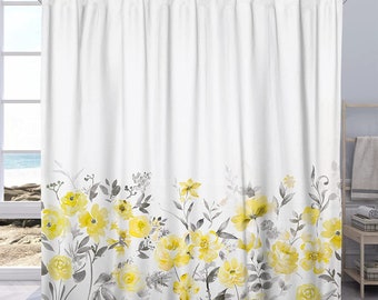 Yellow And Gray Shower Curtains, Yellow Shower Curtain Sets