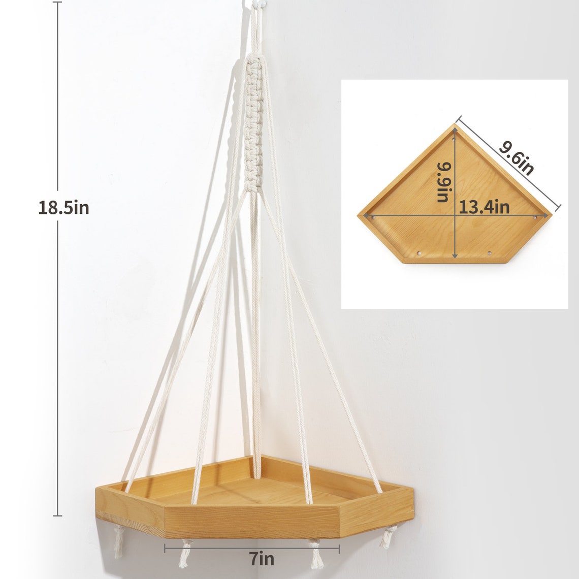 Hanging Corner Shelves Rustic Boho Wall Shelves Corner Shelf Etsy