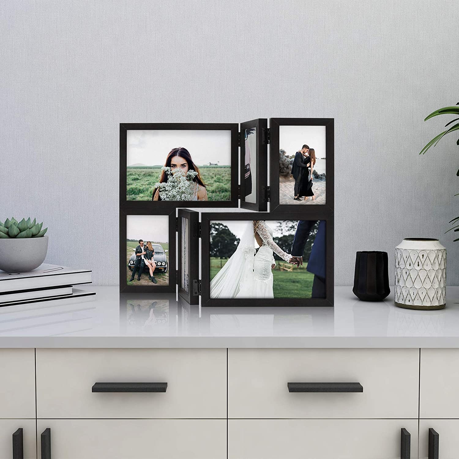 Collage Picture Frames Black 2 Openings for 5x7 and 4 Etsy