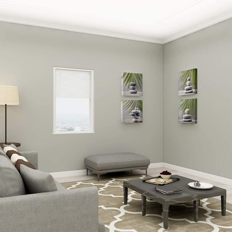 Sumgar Bathroom Wall Art Zen Canvas Paintings Nature Green Etsy