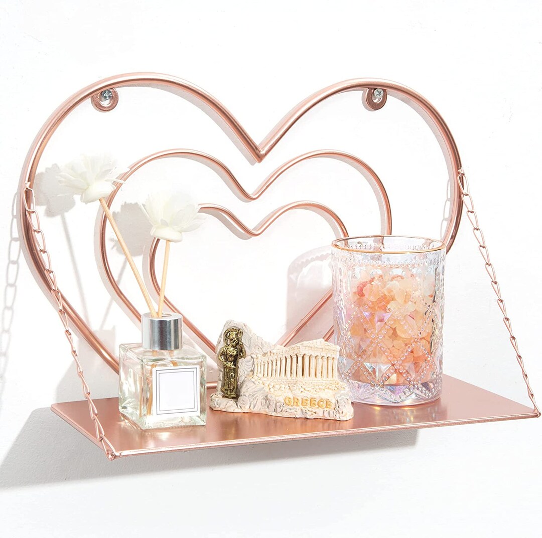 Heart/cloud Floating Shelves Rose Gold Multilayer Heart Shape Design