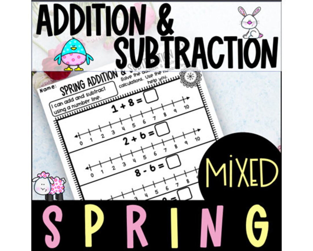 Spring Addition Subtraction Within 20 Practise Worksheets for Kids Home ...