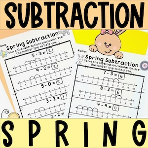 Subtraction within 20 Practise Worksheets for Kids Spring Homeschool Subtraction Activities Kindergarten 1st Grade Math Centers Printables
