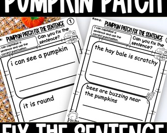 Sentence Building for Kids Sentence Writing Practise Worksheets Fall ...