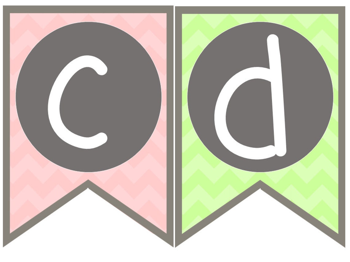 Printable Pastel Alphabet Bunting Banner Garland Etsy