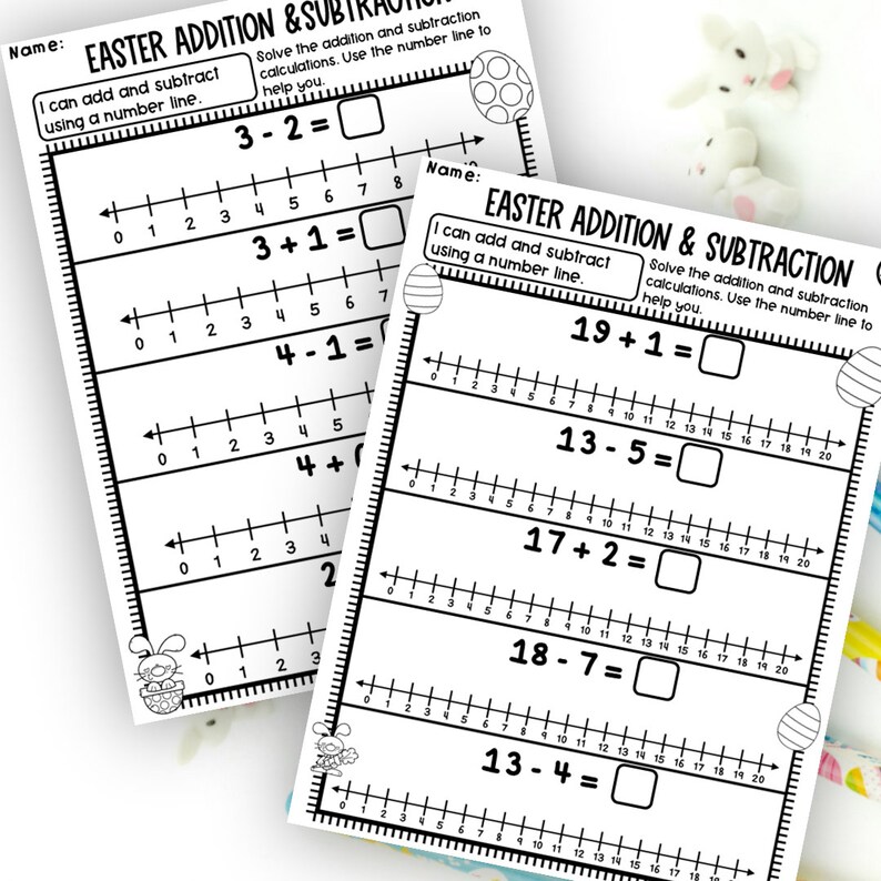 addition-and-subtraction-on-a-number-line-kindergarten-1st-grade-easter