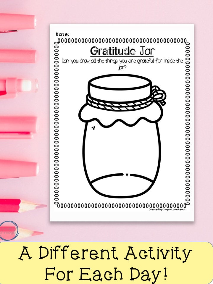 Gratitude Journal for Kids Printable Daily Gratitude Journal End of