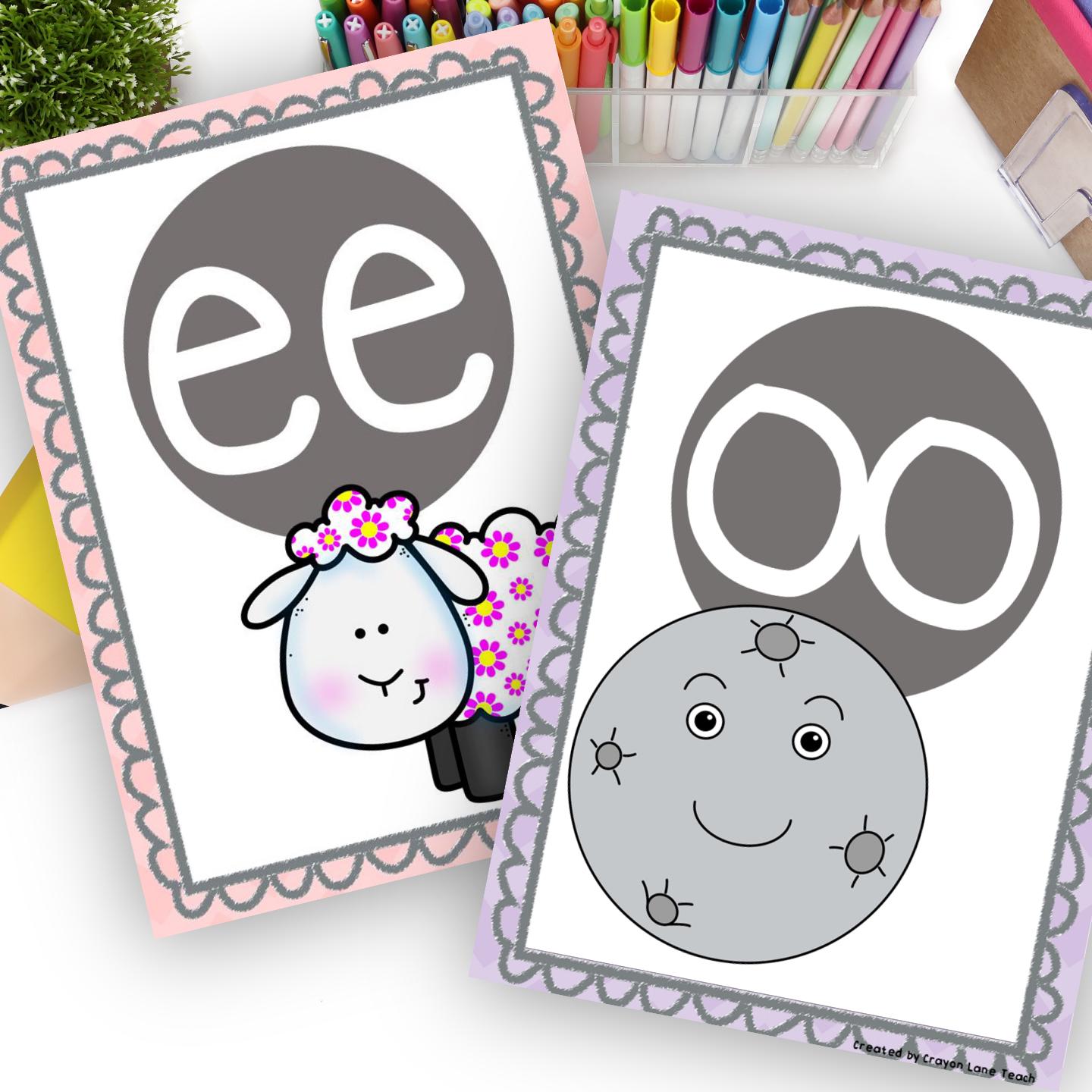 Printable Phonics Posters Children's Educational Digraph Display for ...