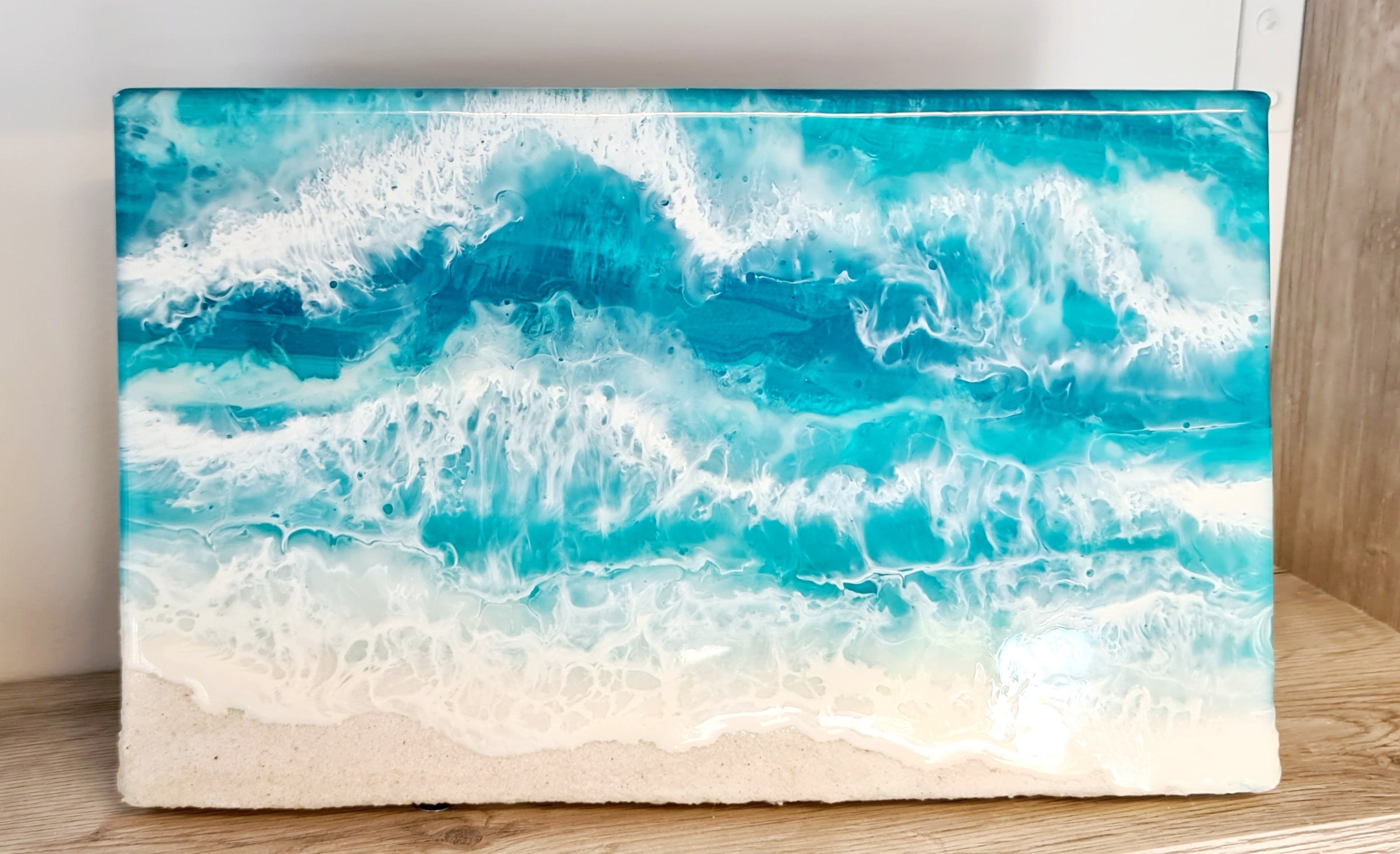 Resin Waves on Canvas Crashing Wave Seascape Resin Ocean Etsy UK