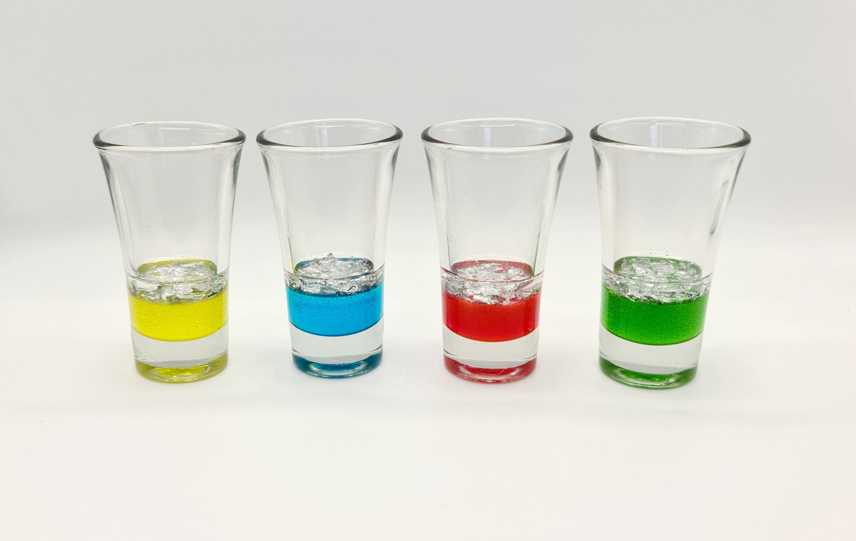 Shot Glasses Set Silver Leafed Shot Glasses Housewarming Etsy UK