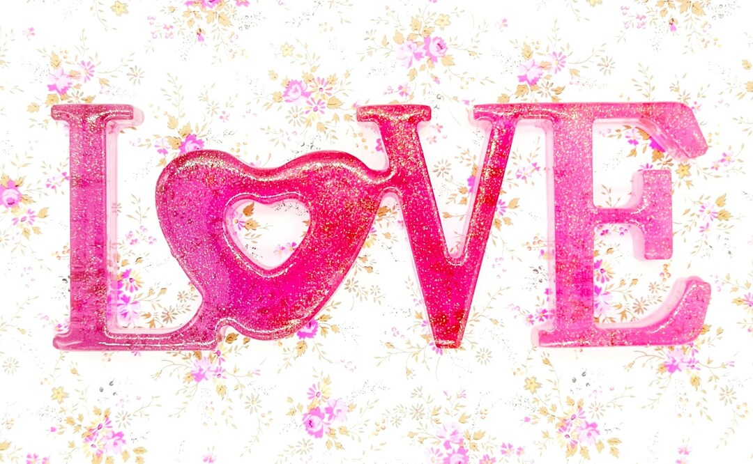 Motgers day Love Sign Art mural Coeur en résine rose Cadeau Etsy France