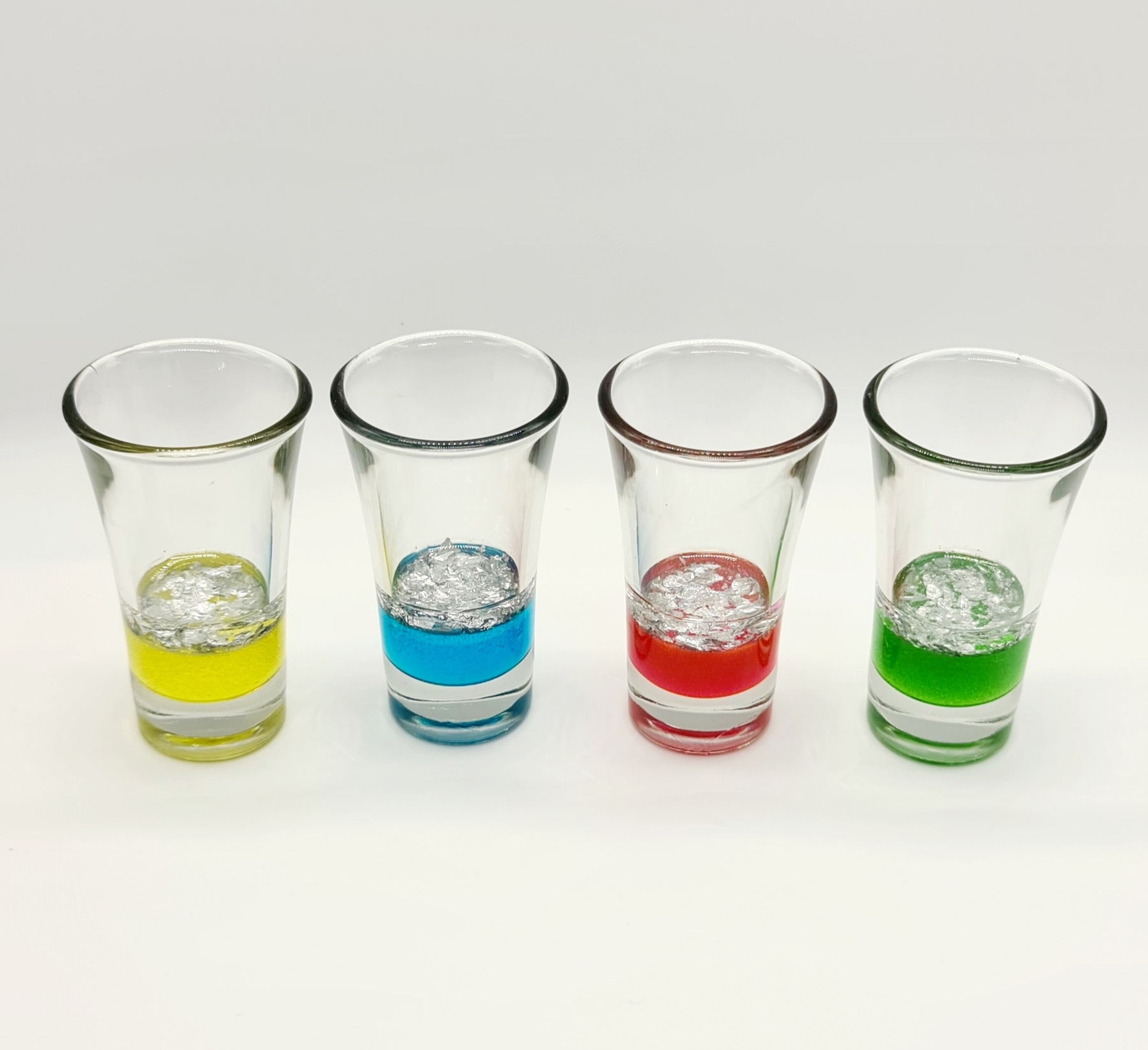 Shot Glasses Set Silver Leafed Shot Glasses Housewarming Etsy UK