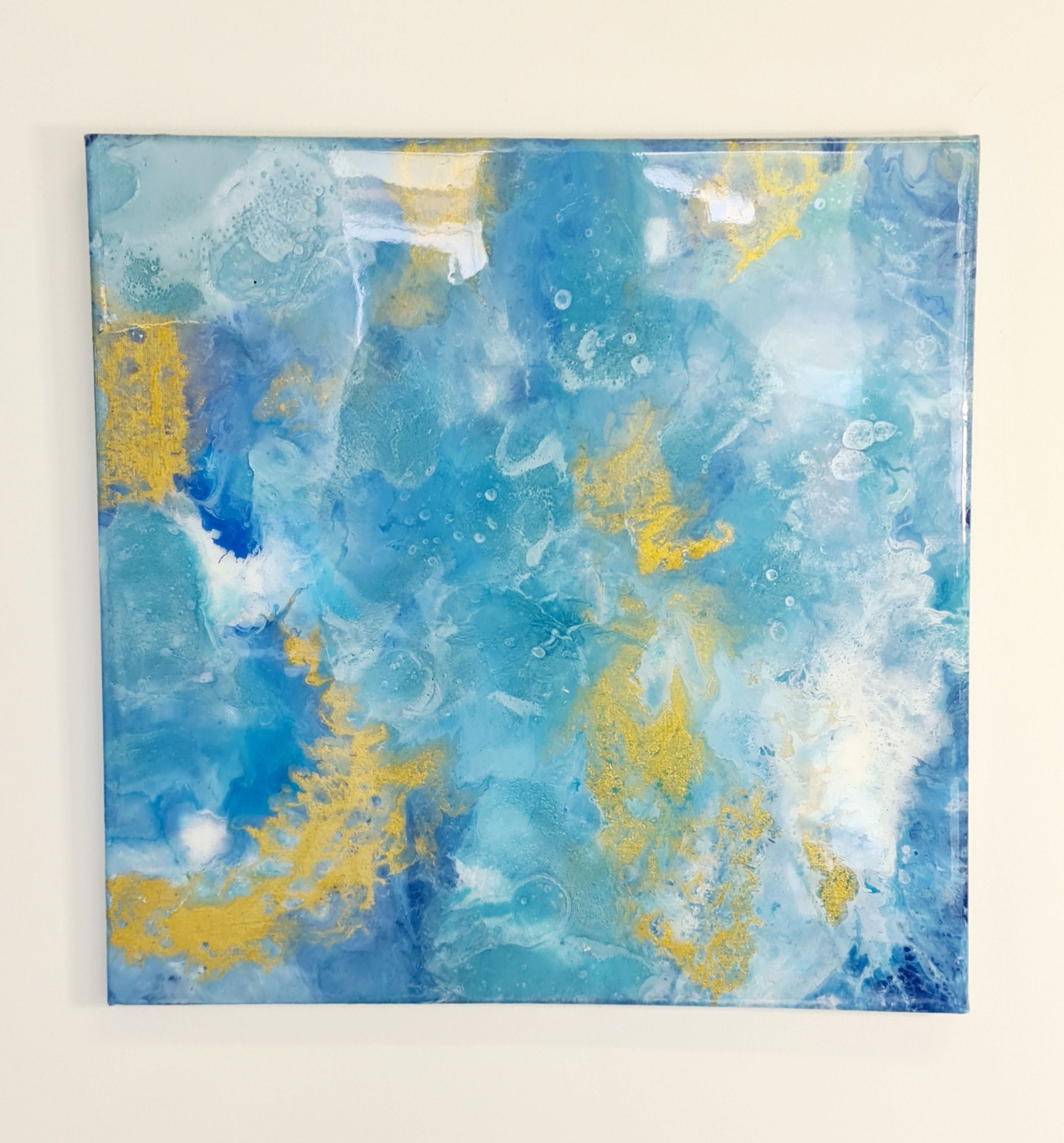 Original Ocean Painting Resin Canvas Art Ocean Themed Art Etsy UK