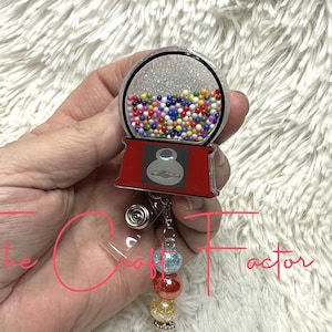 Candy machine badge reel, gum ball machine badge reel, cute nurse badge reel, sweets badge reel, candy shaker badge reel, moving badge reel