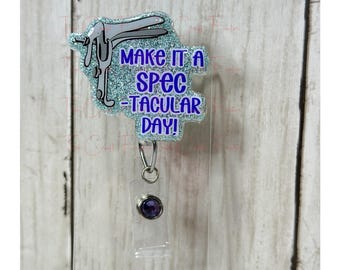 Funny Speculum Badge Reel: GYN OB Swivel Alligator Clip