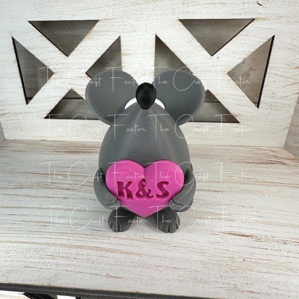 Personalized Valentine gift, couples heart and mouse