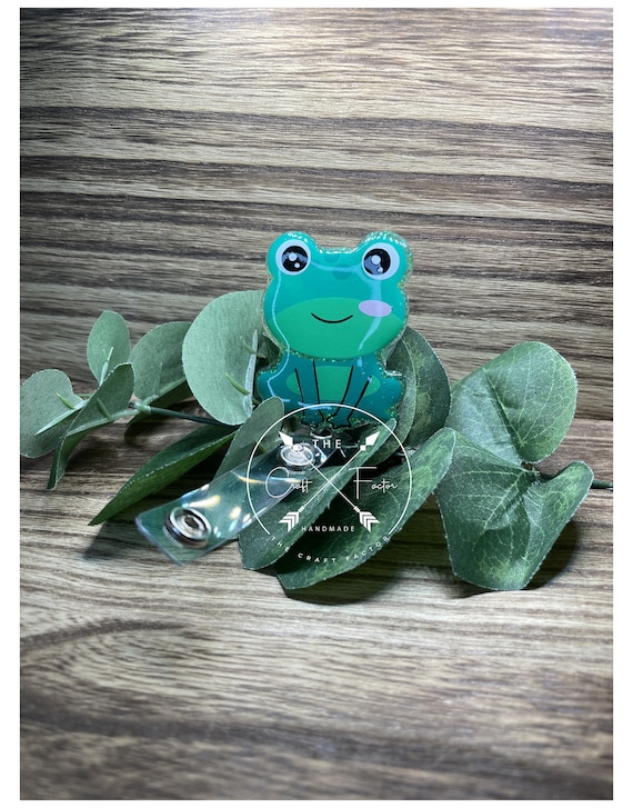 Frog Badge Reel, Happy Frog Badge Reel, Novelty Badge Reel 