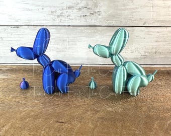 3D Printed Pooping Balloon Dog Figurine: Funny Desk Decor Gag Gift