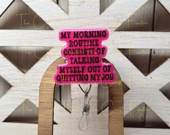Funny Quitting Badge Reel: Alligator Clip, Optional Beads