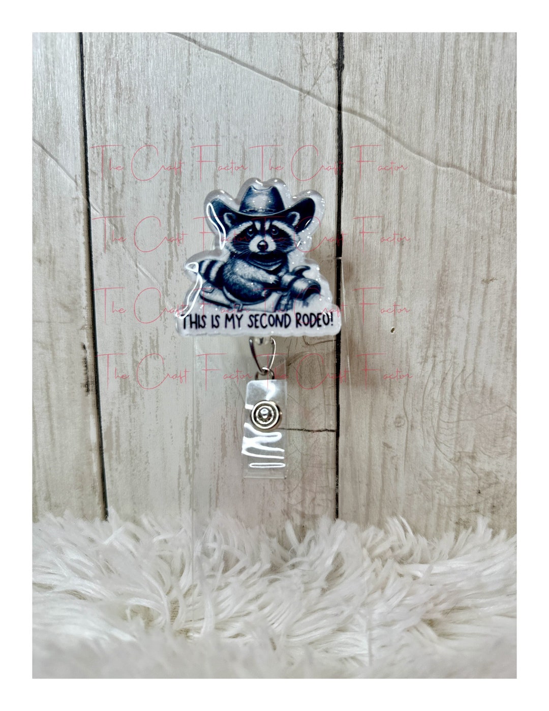 Funny Raccoon Rodeo Badge Reel - Alligator Swivel Clip - Etsy