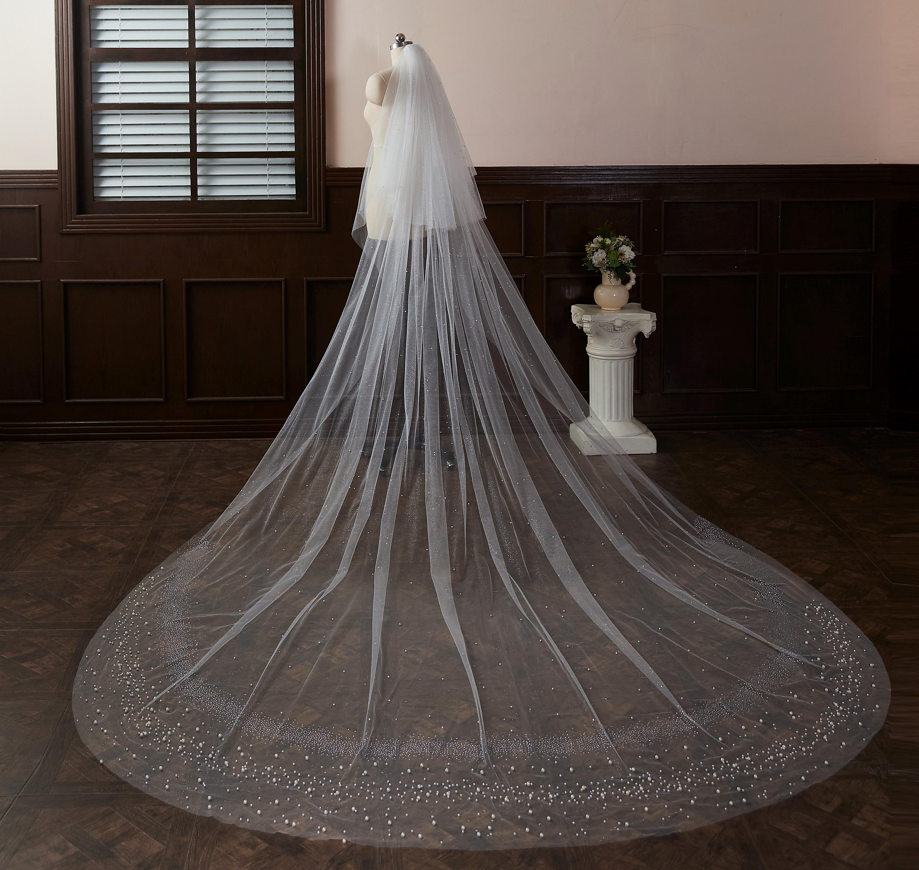 2 Tier Veil With Rhinestone - Etsy display picture 3