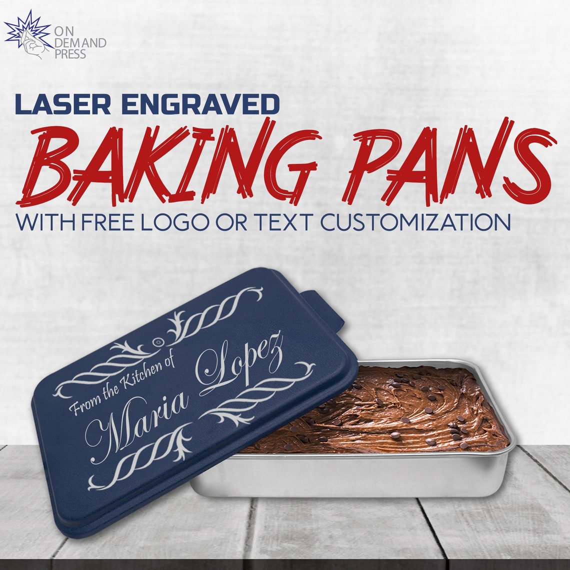 Baking Pans Free Engraving Custom Engraved Cake Pans Made in Etsy
