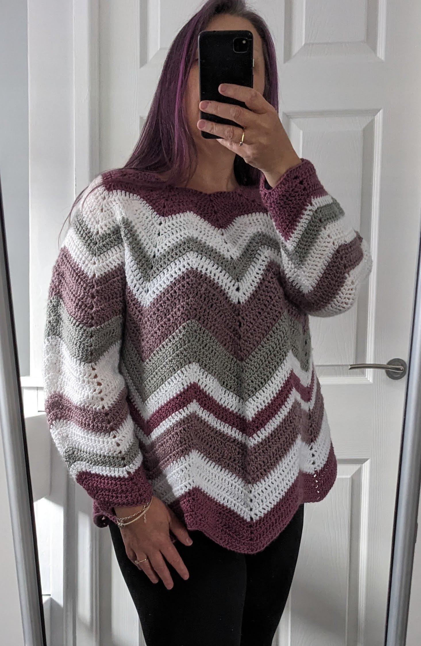 34 Crochet Jumpers with Cowl Necks, Raglans, and Crop Tops 26 Chevron Raglan Jumper Crochet Pattern: Made-to-Measure