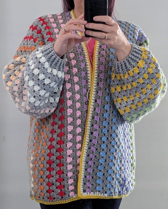 Crochet Granny Cardigan Pattern: One Piece Design, Two Sleeve