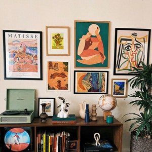 Eclectic Gallery Wall Art Set: Picasso, Matisse, Van Gogh (8 Physical Posters)
