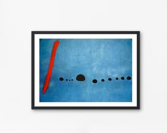 Joan Miro Blue II - Bleu 2 / Museum of Modern Art Exhibition Poster - Abstract Shape