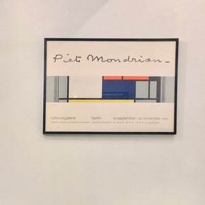 Piet Mondrian - Reproducción de la exposición Piet Mondrian à la National Galerie 1968 – National Galerie Berlin – Cartel de exposición vintage