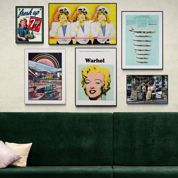 Retro Pop Art Gallery Wall Set: Vintage Posters (Digital Download)