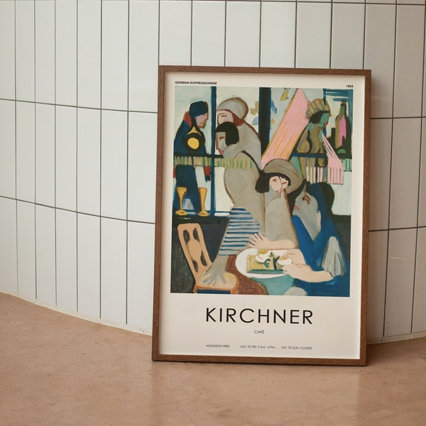 Kirchner - Cafe - Ernst Ludwig Kirchner - The Café, Talking over Coffee (Special Edition Portrait) - Ernst Ludwig Kirchner