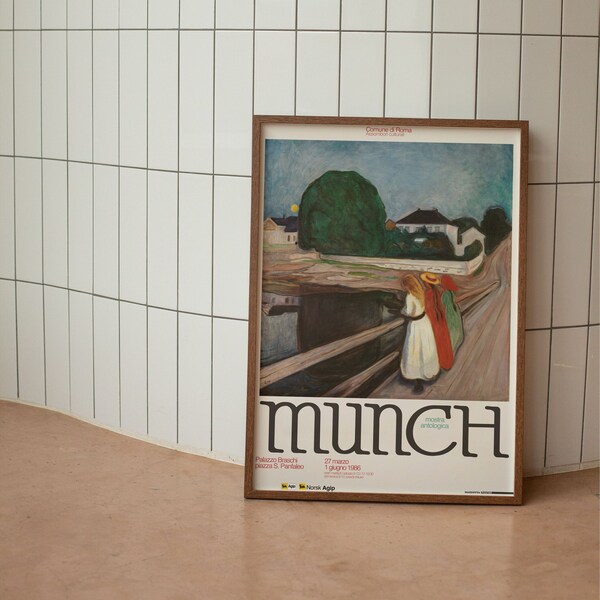 Edvard Munch - The Girls on the Bridge / Exhibition Poster Munch - 1986 - Rare Poster - Museum Print - Jente / Girls on the Pier