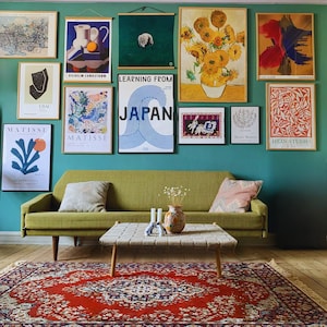 Great Eclectic Set - Modern Home - Boho Eclectic Home Decoration / 12 Pieces - Matisse - Klein - Van Gogh - Ubac / Maximalist Wall Art