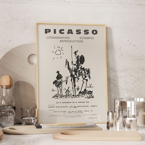 Mug Picasso Don Quichotte Noir Et Blanc - Art Moderne Cubiste, 325 Ml, Céramique Brillante (neuf)