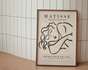 Croquis de femme endormie Matisse - Art mural imprimable, affiche Matisse, impression d'art abstrait - Illustration