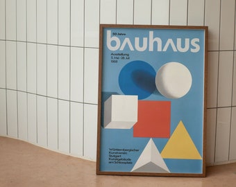 Bauhaus - 50 years of Bauhaus exhibition poster by Herbert Bayer (1968) | Museum print | Abstract painting