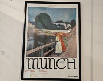 Edvard Munch - Les filles sur le pont / Poster de l'exposition Munch - 1986 - Poster rare - Impression de musée - Jente / Girls on the Pier