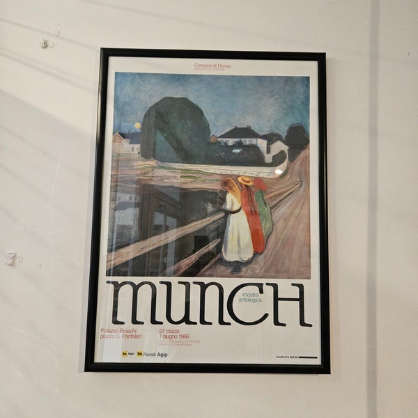 Edvard Munch - The Girls on the Bridge / Exhibition Poster Munch - 1986 - Rare Poster - Museum Print - Jente / Girls on the Pier