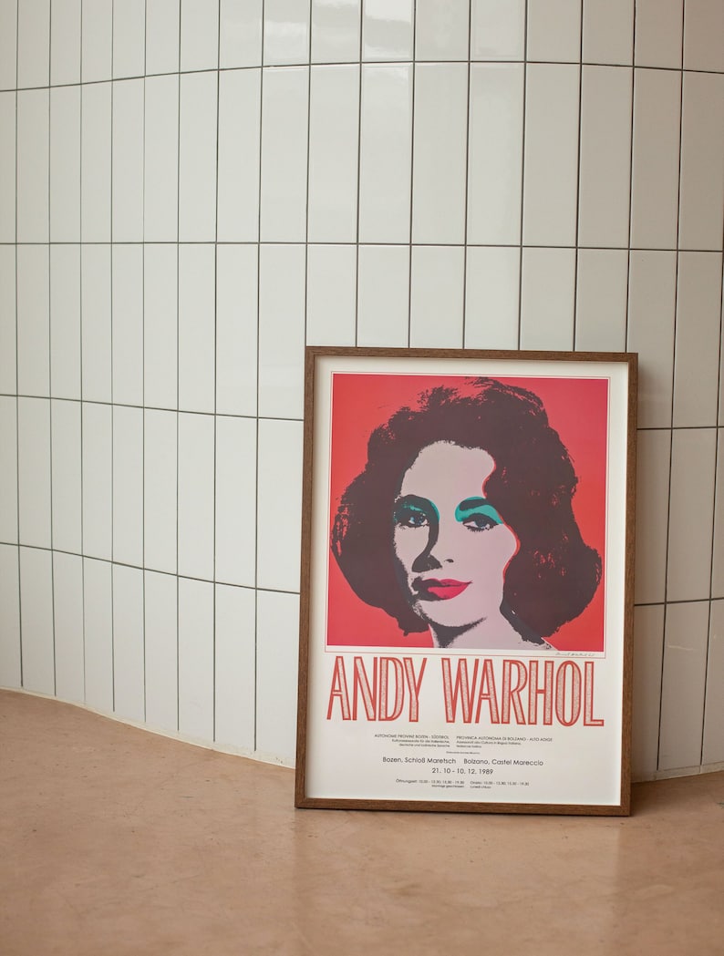 Andy Warhol Liz Elizabeth Taylor LIZ Exposition Tate Gallery Pop Art Affiche originale de 1989 / Qualité musée image 1