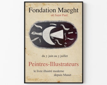 Georges Braque - Tortoise / Fondation Maeght Rare Poster / Peintres - Illustrateurs - Exhibition Poster Fondation Maeght Braque 1958